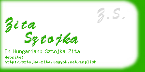 zita sztojka business card